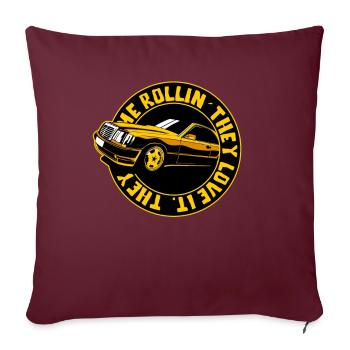 Vous me voyez rouler, dans ma voiture - Housse de coussin décorative 45 x 45 cm - bordeaux - Devant