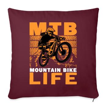 VTT Mountain Bike Life - Housse de coussin décorative 45 x 45 cm - bordeaux - Devant