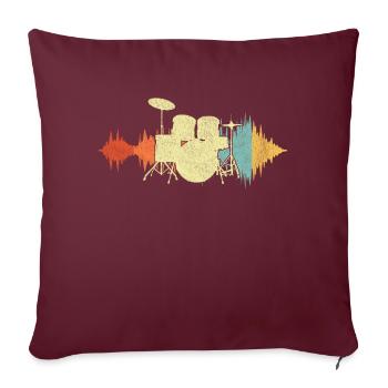 Lusitger Batteur Batterie Rétro Vintage - Housse de coussin décorative 45 x 45 cm - bordeaux - Devant