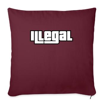 Illegal Blockschrift Design in Weiß - Sofakissenbezug 45 x 45 cm - Burgunderrot - Vorne