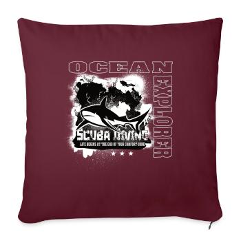 Ocean Explorer Plongée sous-marine Shark Reef - Housse de coussin décorative 45 x 45 cm - bordeaux - Devant