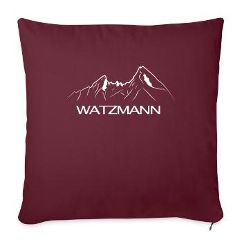Montagne de Watzmann Le cœur des Alpes - Housse de coussin décorative 45 x 45 cm - bordeaux - Devant