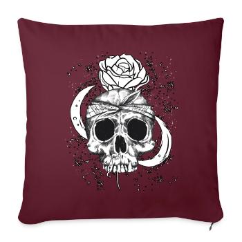 Okkult Goth Grunge Gothic Punk Metal - Sofakissenbezug 45 x 45 cm - Burgunderrot - Vorne