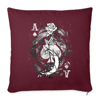 Okkult Goth Gothic Punk Grunge - Sofakissenbezug 45 x 45 cm - Burgunderrot - Vorne