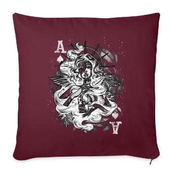 Okkult Goth Gothic Punk Grunge - Sofakissenbezug 45 x 45 cm - Burgunderrot - Vorne