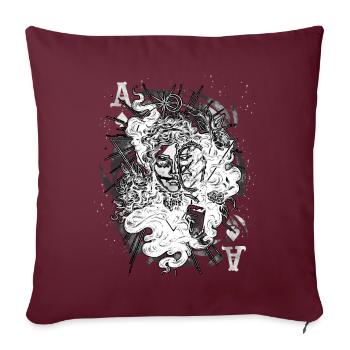 Okkult Goth Gothic Punk Grunge - Sofakissenbezug 45 x 45 cm - Burgunderrot - Vorne