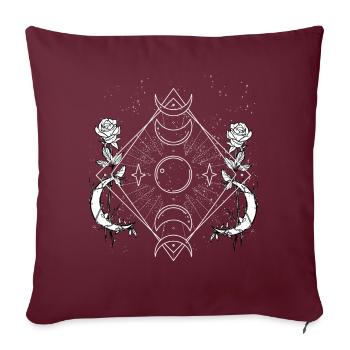 Okkult Goth Gothic Punk Grunge - Sofakissenbezug 45 x 45 cm - Burgunderrot - Vorne