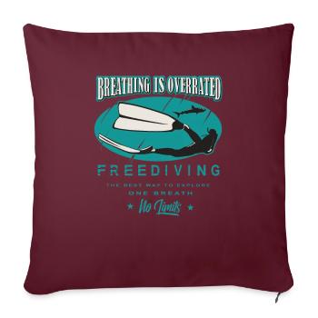 La respiration de l’apnée en apnée est un cadeau surestimé - Housse de coussin décorative 45 x 45 cm - bordeaux - Devant