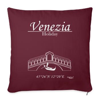 Venise - Vacances - Housse de coussin décorative 45 x 45 cm - bordeaux - Devant