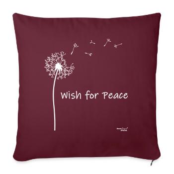 Souhait de paix - Housse de coussin décorative 45 x 45 cm - bordeaux - Devant