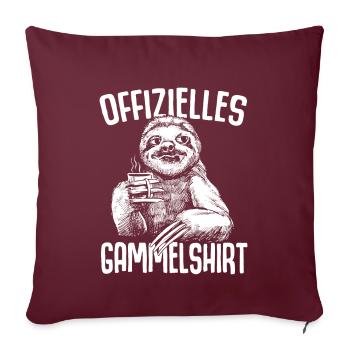 Offizielles Gammelshirt Faultier Gammeln Trödeln - Sofakissenbezug 45 x 45 cm - Burgunderrot - Vorne