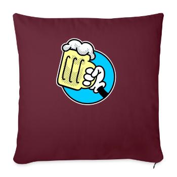 Alkohol und Bier Prost - Sofakissenbezug 45 x 45 cm - Burgunderrot - Vorne