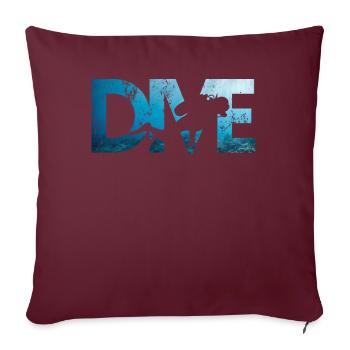 Apnoetaucher Freitaucher Freediver Scuba Taucher - Sofakissenbezug 45 x 45 cm - Burgunderrot - Vorne