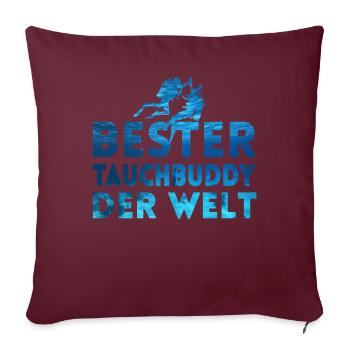 Apnoetaucher Freitaucher Freediver Scuba Taucher - Sofakissenbezug 45 x 45 cm - Burgunderrot - Vorne