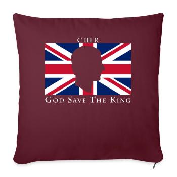 God Save The King Drapeau britannique - Housse de coussin décorative 45 x 45 cm - bordeaux - Devant