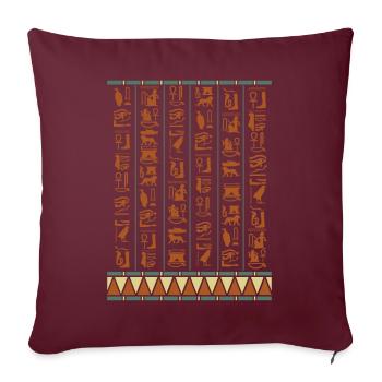 Hieroglyphen Pyramiden Altes Ägypten - Sofakissenbezug 45 x 45 cm - Burgunderrot - Vorne