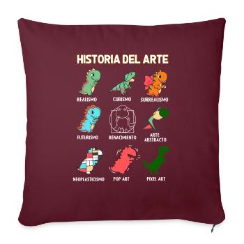 Kunstgeschichte Dinosaurier Spanisch - Sofakissenbezug 45 x 45 cm - Burgunderrot - Vorne