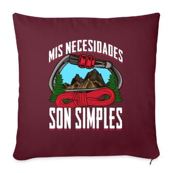 Alpiniste mes besoins sont simples - Housse de coussin décorative 45 x 45 cm - bordeaux - Devant