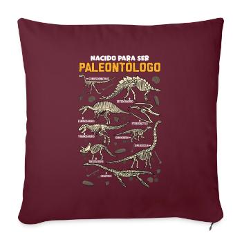 Né pour être un paléontologue dinosaure - Housse de coussin décorative 45 x 45 cm - bordeaux - Devant