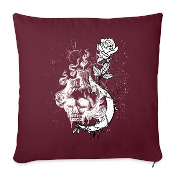 Okkult Goth Gothic Punk Grunge - Sofakissenbezug 45 x 45 cm - Burgunderrot - Vorne
