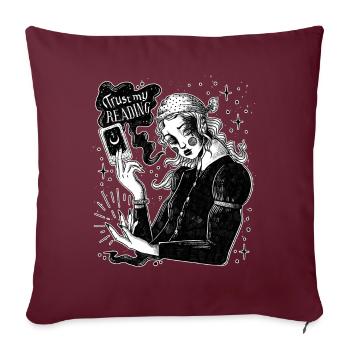 Okkult Goth Gothic Punk Grunge - Sofakissenbezug 45 x 45 cm - Burgunderrot - Vorne