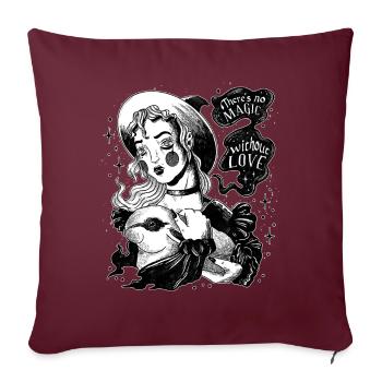 Occult Goth Gothique Punk Grunge - Housse de coussin décorative 45 x 45 cm - bordeaux - Devant