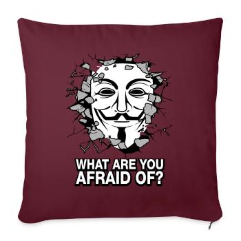 De quoi avez-vous peur? - Housse de coussin décorative 45 x 45 cm - bordeaux - Devant