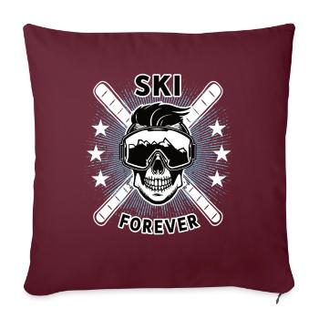 Ski Leidenschaft Liebe Skifan Skifahrer Skifahren - Sofakissenbezug 45 x 45 cm - Burgunderrot - Vorne