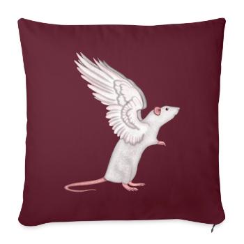 Ratte Engel - Sofakissenbezug 45 x 45 cm - Burgunderrot - Vorne