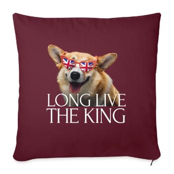 Britischer König Krönung Charles England Flagge - Sofakissenbezug 45 x 45 cm - Burgunderrot - Vorne