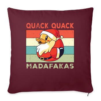 Lustige Ente Sprüche Gummiente Quack Quack Enten - Sofakissenbezug 45 x 45 cm - Burgunderrot - Vorne