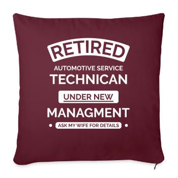 Technicien d’entretien automobile à la retraite - Housse de coussin décorative 45 x 45 cm - bordeaux - Devant