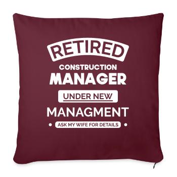 Gestionnaire de site à la retraite - Housse de coussin décorative 45 x 45 cm - bordeaux - Devant