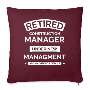 Gestionnaire de site à la retraite - Housse de coussin décorative 45 x 45 cm - bordeaux - Devant