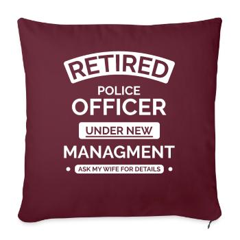 Policier Policier à la retraite - Housse de coussin décorative 45 x 45 cm - bordeaux - Devant