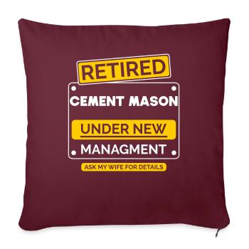 Retraite du maître maçon - Housse de coussin décorative 45 x 45 cm - bordeaux - Devant