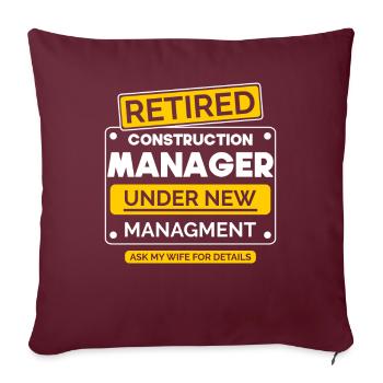 Départ à la retraite du gestionnaire de site - Housse de coussin décorative 45 x 45 cm - bordeaux - Devant