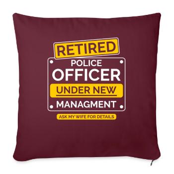 Policier Policier à la retraite - Housse de coussin décorative 45 x 45 cm - bordeaux - Devant