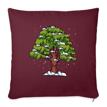 Forêt de chênes - Housse de coussin décorative 45 x 45 cm - bordeaux - Devant