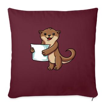 Loutre de mer - Housse de coussin décorative 45 x 45 cm - bordeaux - Devant