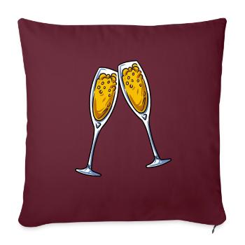 Coupes de du Nouvel An Vin mousseux - Housse de coussin décorative 45 x 45 cm - bordeaux - Devant