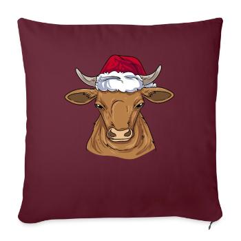 Éleveurs de bovins - Housse de coussin décorative 45 x 45 cm - bordeaux - Devant