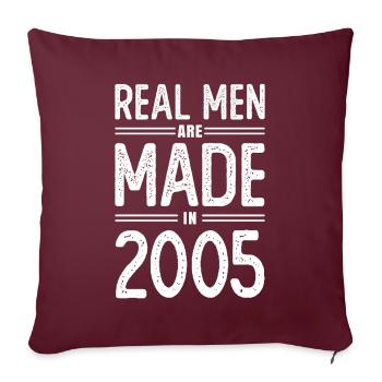 Geburtstag Echte Männer sind 2005 geboren - Sofakissenbezug 45 x 45 cm - Burgunderrot - Vorne