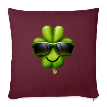 Trèfle irlandais - Housse de coussin décorative 45 x 45 cm - bordeaux - Devant