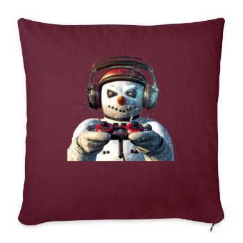 Manette de jeu Snowman - Housse de coussin décorative 45 x 45 cm - bordeaux - Devant