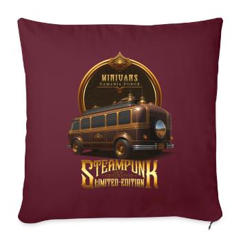 STEAMPUNK CLASSIC CAR VINTAGE RETRO MINIVANS - Housse de coussin décorative 45 x 45 cm - bordeaux - Devant