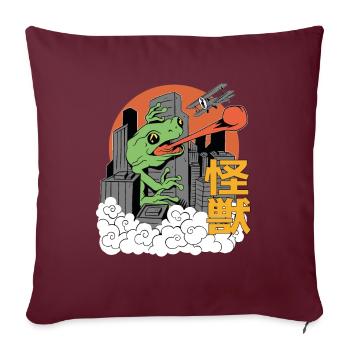 Dragon Géant Coucher de Soleil Japonais - Housse de coussin décorative 45 x 45 cm - bordeaux - Devant