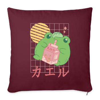 Grenouille au lait de fraise Japonais - Housse de coussin décorative 45 x 45 cm - bordeaux - Devant