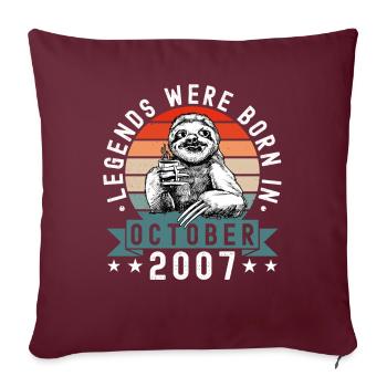 Les légendes sont nées en octobre 2007 Paresseux - Housse de coussin décorative 45 x 45 cm - bordeaux - Devant