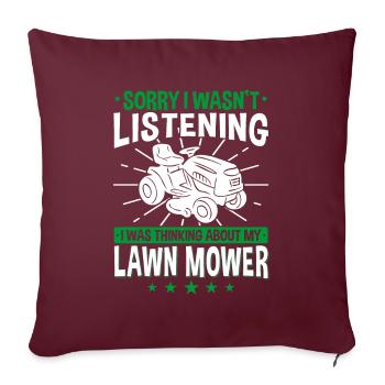 Tracteur de pelouse Cadeau Tondeuse autoportée Tonte de pelouse - Housse de coussin décorative 45 x 45 cm - bordeaux - Devant